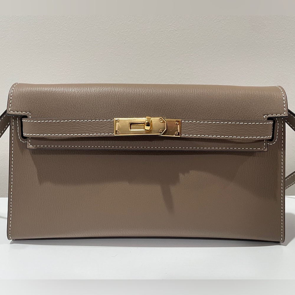 Tan Leather Crossbody and Clutch bag New Without Tag